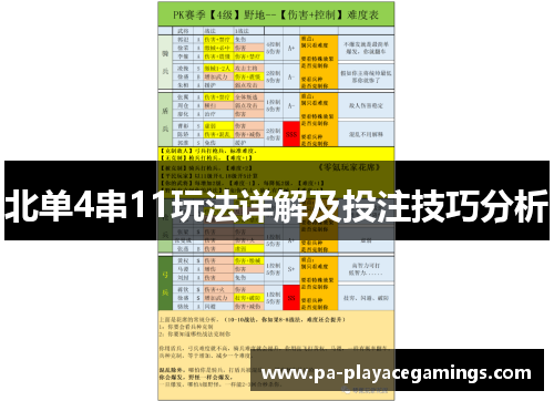 北单4串11玩法详解及投注技巧分析